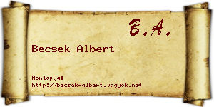 Becsek Albert névjegykártya