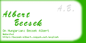 albert becsek business card